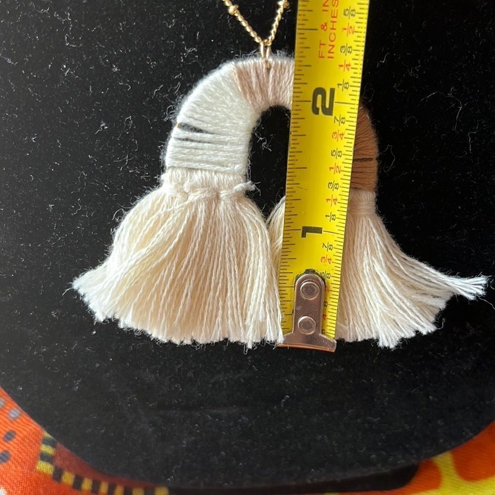 18” Boho Inspired Gold Tone Necklace with Earth Tone Rainbow Pendant - Picture 6 of 6